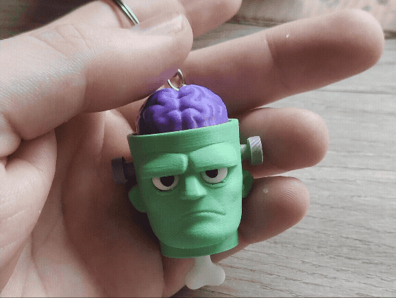 K007  - Frankenstein Fidget Clicker Keychain