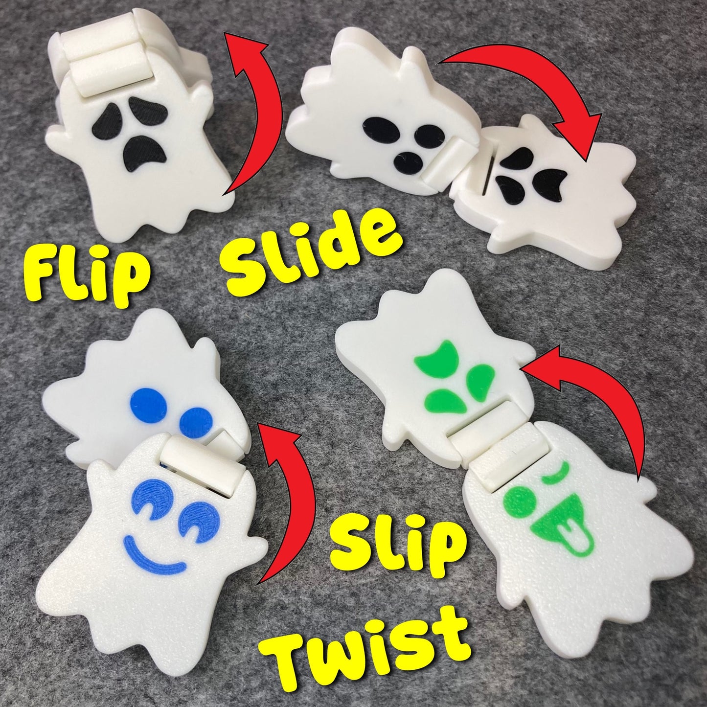 Halloween Ghost Flip Fidget Hinge Fidget 🔄 - FP003