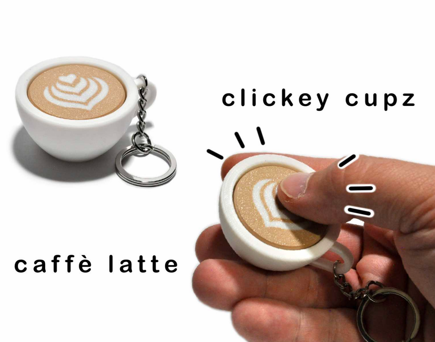 K005 - Clickey Cupz - Caffe Latte Fidget Clicker