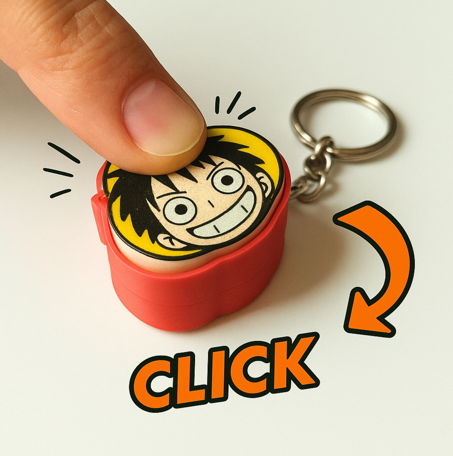 K001 - Monkey D. Luffy Clicker Keychain