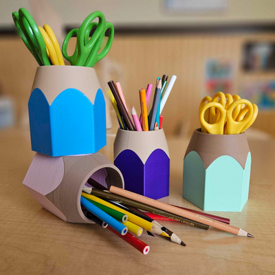 Pencil Pen Holder – Colorful 3D Printed Desk Organizer