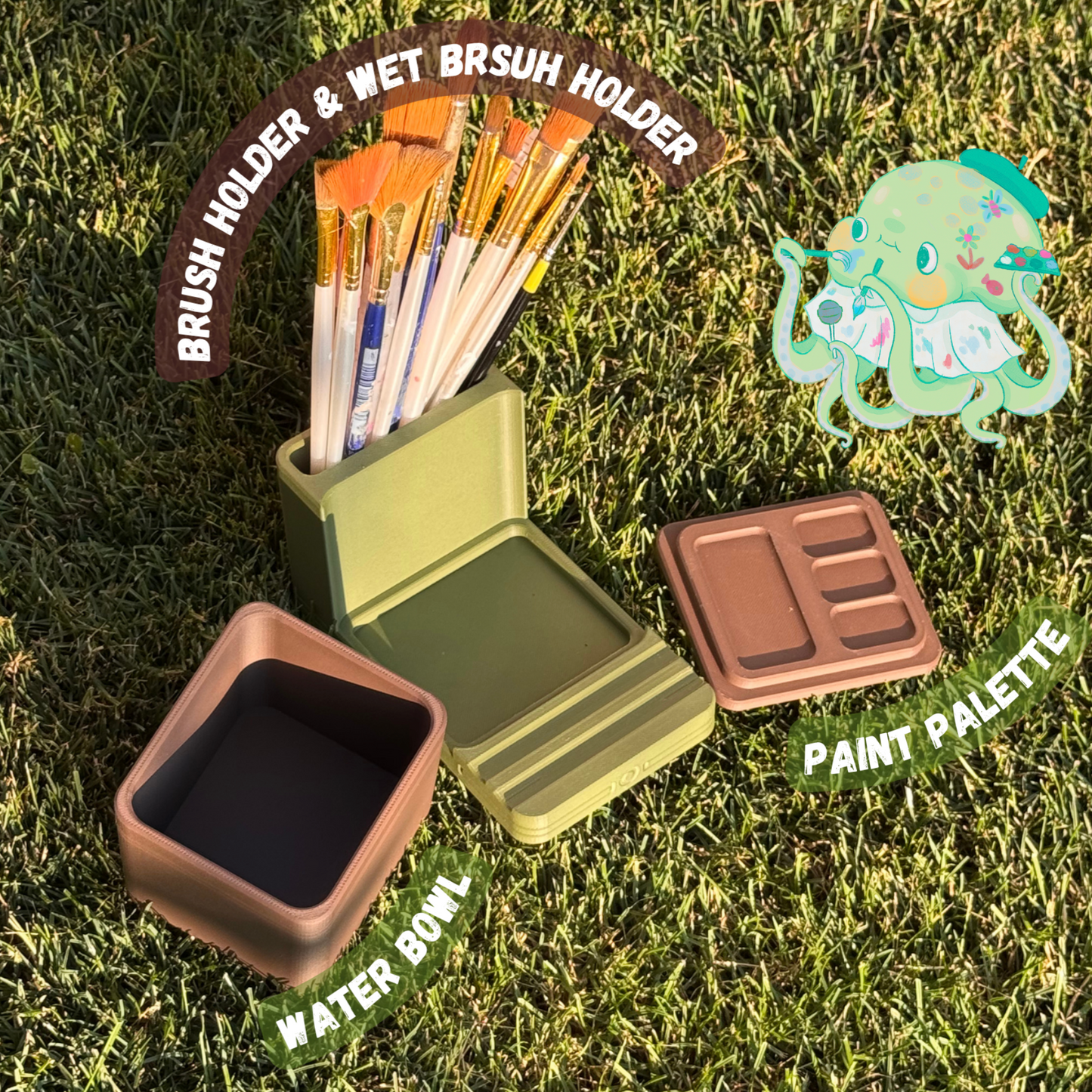 Painters station / paint brush holder  - P003