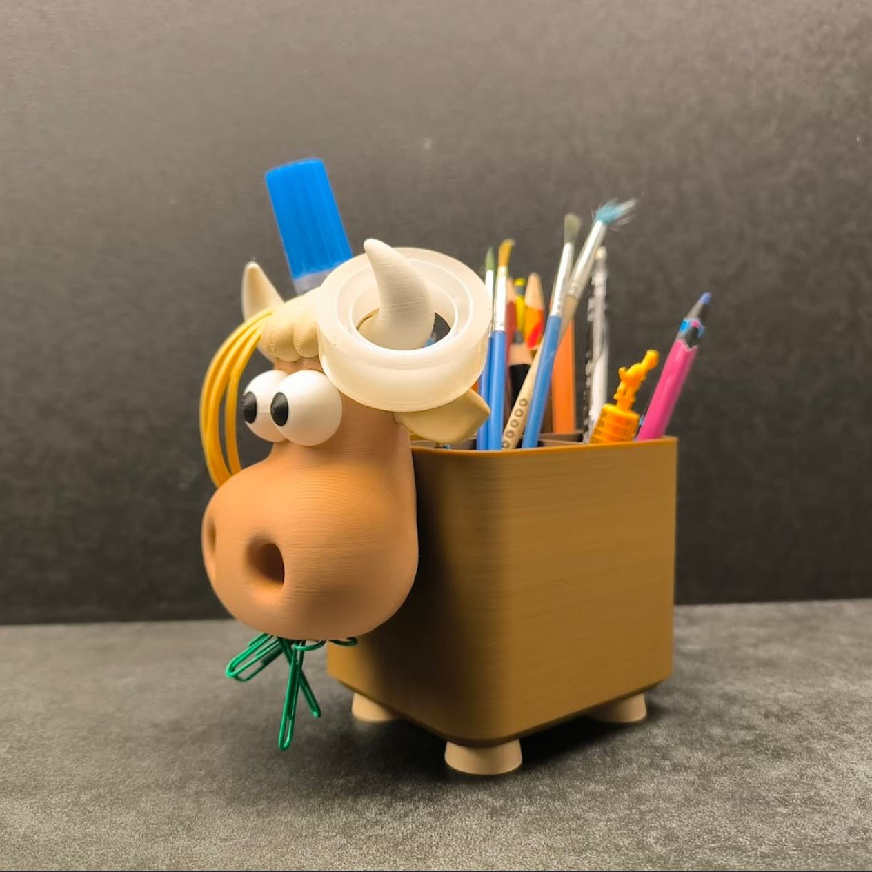 Cow Desk Organizer – Cute 3D Printed Pen & Stationery Holder