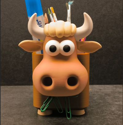Cow Desk Organizer – Cute 3D Printed Pen & Stationery Holder
