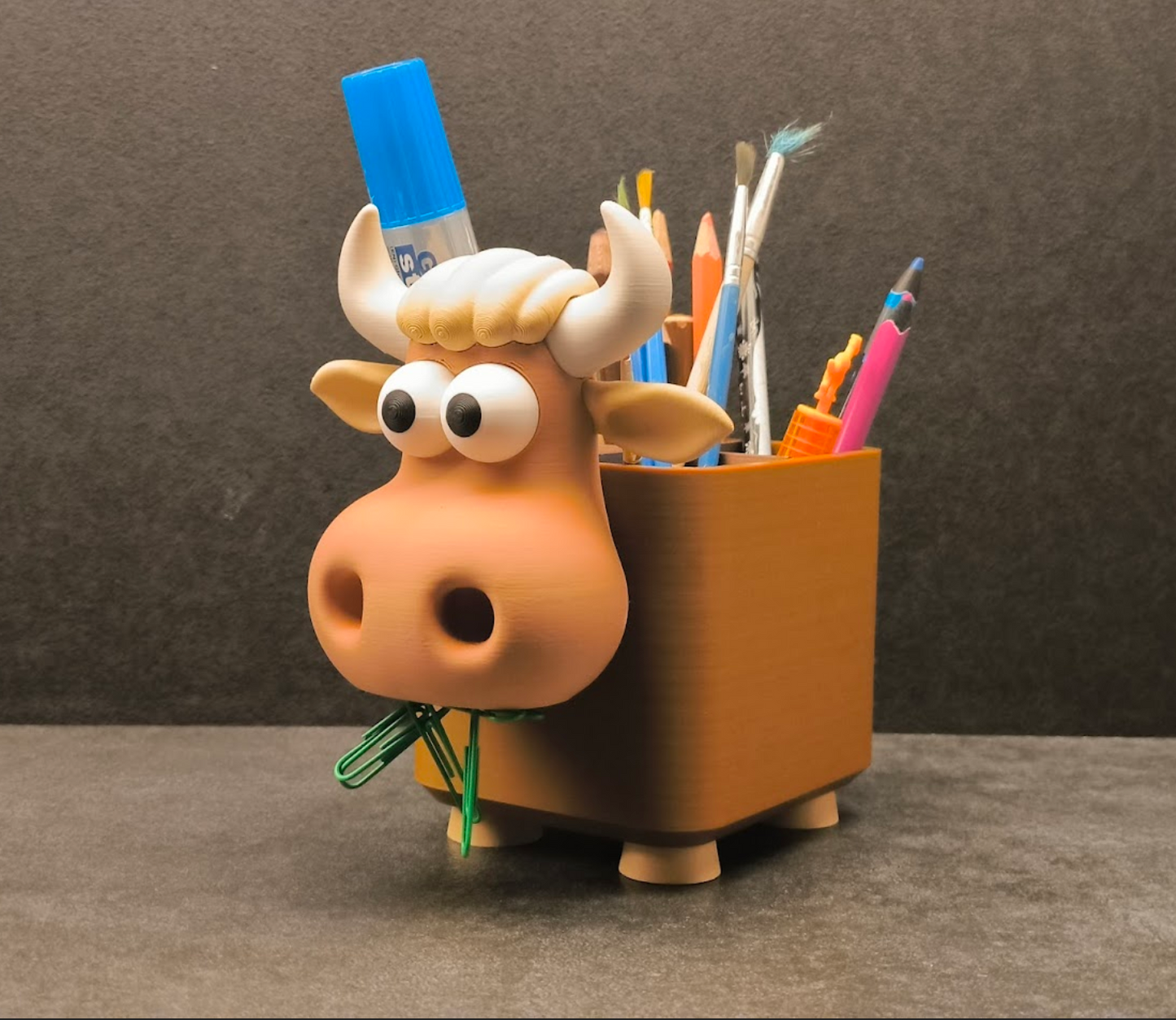 Cow Desk Organizer – Cute 3D Printed Pen & Stationery Holder