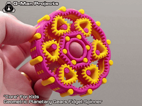 "Core” for Kids – Geometric Planetary Gears 3D Printed Fidget Spinner 🌈 - SP05