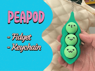 K004 - Peapod Clicker Fidget / Keychain Toy Bill Lab